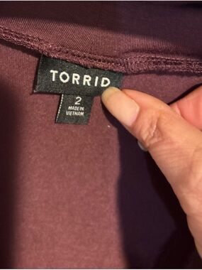 Torrid purple sleeveless top tunic draped neck size 2 2X